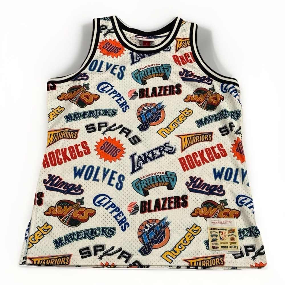 Mitchell & Ness HWC Swingman All Over Print Jersey L AOP Western West NBA Rare